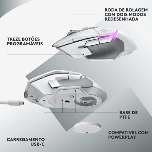 Logitech G502 com Switch LIGHTFORCE Mouse Gamer Sem Fio designer moderno
