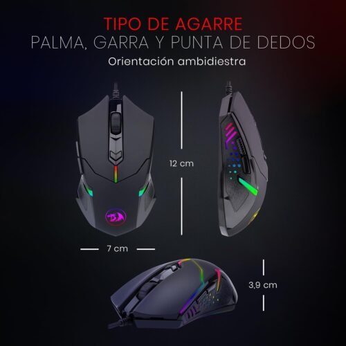 Mouse Gamer Redragon CENTROPHORUS tamanho