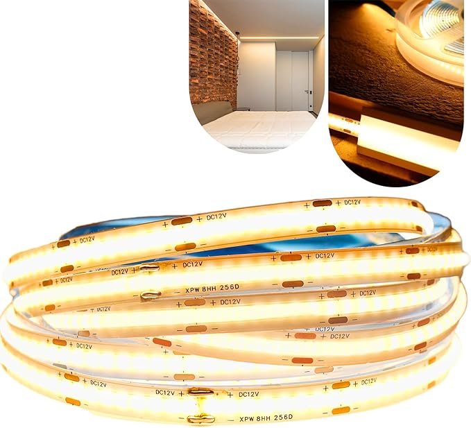 Fita Cob Super Led 5 M 320led/m 12v Ip20 Alto Brilho + Fonte