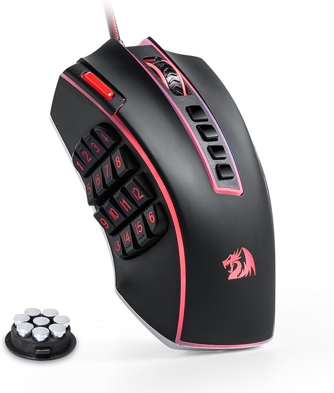 Redragon M990 Mouse Gamer MMO RGB 32.000 DPI com 24 Botões Programáveis