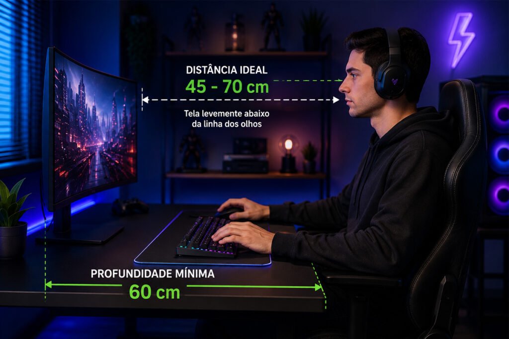 Altura ideal da mesa gamer