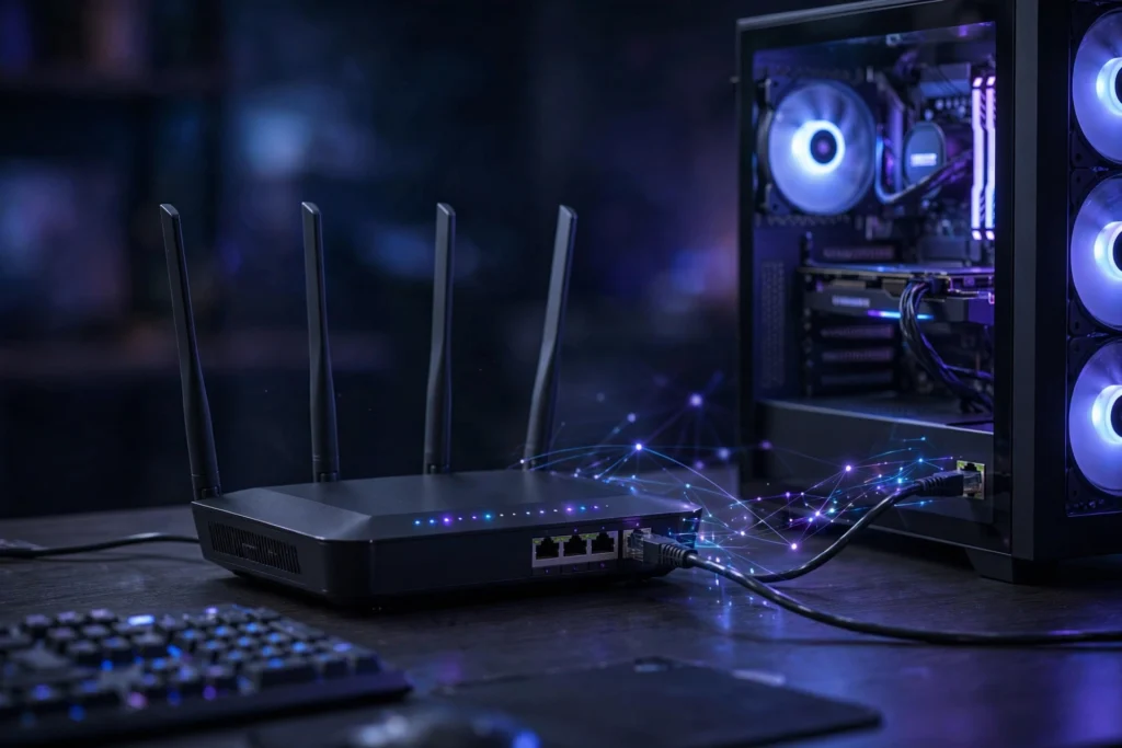 Internet cabeada e roteador decente