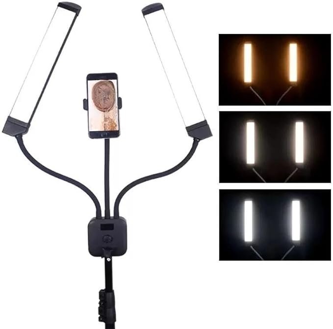 Ring Light LED 45X com Braços Duplos, Tripe Ajustável 2,1