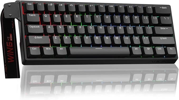 Teclado Mecânico Gamer AULA WIN60 HE, 60% Compacto, RGB, Interruptor Magnético, Hot Swap, 8000Hz, USB-C, Compatível com PC