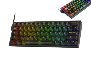 Teclado Mecânico Gamer Redragon Fizz RGB Clear Black