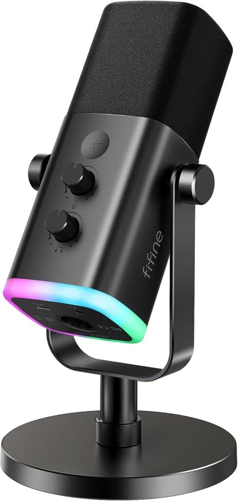 FIFINE AM8 Microfone dinâmico USB XLR para gravação de podcast