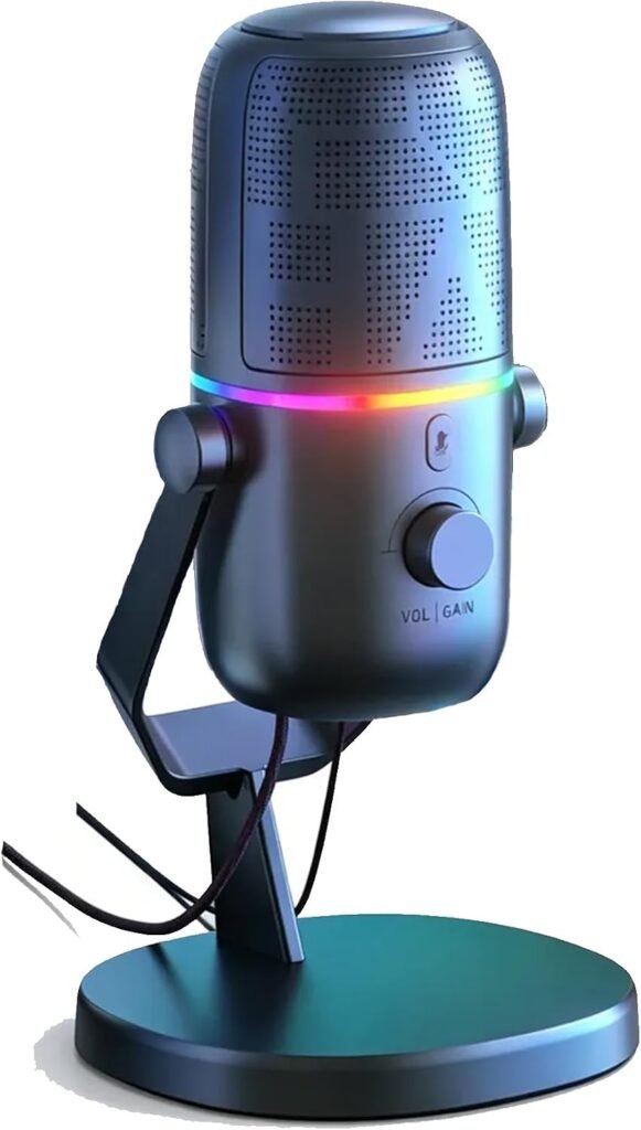 HAYLOU GX1 Microfone dinâmico USB XLR com RGB para PC Podcast