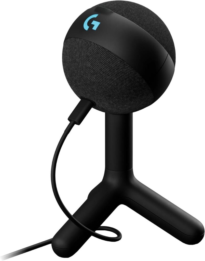 Microfone Condensador Gamer Logitech G Yeti Orb com RGB LIGHTSYNC, Captação Cardioide, Conexão USB Plug and Play para Gravação